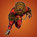 Lion Mascot American Football Illustration