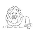 A lion, a wild and ferocious predator. Leo, the king of beasts single icon in outline style vector symbol stock