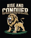 a lion with the word rise and conquer typography t shirt design Royalty Free Stock Photo