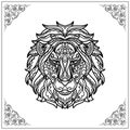 Lion zentangle arts isolated on white background