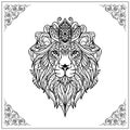 Lion zentangle arts isolated on white background