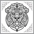 Lion zentangle arts isolated on white background