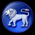 Lion zodiac button icon