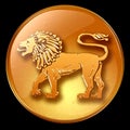 Lion zodiac button icon