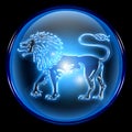 Lion zodiac button icon