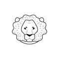 Lion zodiac sign black contour, Lion Horoscope symbol, Astrological zodiac vector flat icon, Lion head with mane Royalty Free Stock Photo