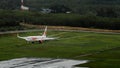 Lionair airways airplane , Boeing 739 , Landing at phuket airp Royalty Free Stock Photo