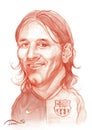 Lionel Messi Caricature Sketch Royalty Free Stock Photo