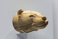 Liones-head rhyton of translucent limestone, a masterpiece of Minoan art from the Knossos-Palace, 1600-1500 BC. Archaeological Mus