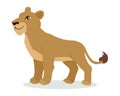 Lioness or Lion Cub Cartoon Icon in Flat Design Royalty Free Stock Photo