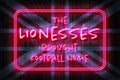 Lionesses Brought It Home 3D illustration on a Union Jack Background