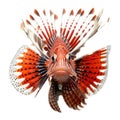 Lionfish isolated on white created with Generative AI