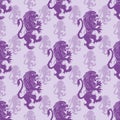 Seamless pattern with lions. Royalty Free Stock Photo