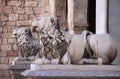 Lions at the entrance of Almudaina Palace in Palma de Mallorca Royalty Free Stock Photo