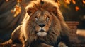 Lions family closed up in safari. Generative AI