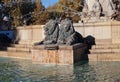 Lions of Fountain Rotonde (1860). Aix-en-Provence, France Royalty Free Stock Photo