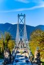 The Lions Gate Bridge, or First Narrows Bridge in Vancouver, BC, Canada Royalty Free Stock Photo