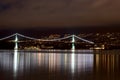 Lions Gate Bridge Night Photography Royalty Free Stock Photo