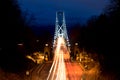 Lions Gate Bridge Night Photography Royalty Free Stock Photo