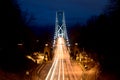 Lions Gate Bridge Night Photography Royalty Free Stock Photo