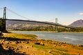 Lions Gate Bridge taken from Prospect Point Lookout on a sunny day