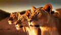 Lions in the golden hour