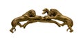 Lions Hunting Sculpture Isolated Photo
