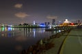 Lions Lighthouse at night in downtown Long Beach, California