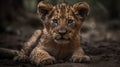 Lion. Lions. African lions resting in the green grass.