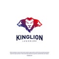 Lions Logo Design Concept. King Lions Logo Design Template Vector. Icon Symbol