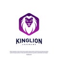 Lions Logo Design Concept. King Lions Logo Design Template Vector. Icon Symbol