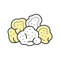 lions mane mushroom color icon vector illustration