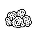 lions mane mushroom line icon vector illustration