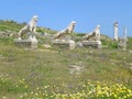 Lions of the Naxians, Ancient Lion Statues and the Sanctuary at the Terrace of the Lions, Archaeological Site of Delos, Greece