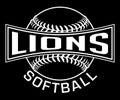 Lions Softball Graphic-One Color-White