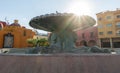 Lions Stone Statue water fountain in Leon Mexico.