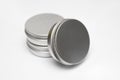 Lip balm in metallic tins Royalty Free Stock Photo