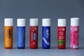 Lip balms, copy space Royalty Free Stock Photo
