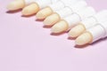 Lip balms row with copy space Royalty Free Stock Photo