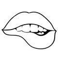 Lip biting vector illustration by crafteroks