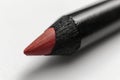 Lip Crayon Macro Isolated on White, Black Lip Liner Royalty Free Stock Photo