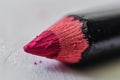 Lip Crayon Macro Isolated on White, Black Lip Liner Royalty Free Stock Photo