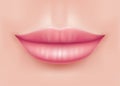 Lip enhancement filler in cosmetology. Hyaluronic acid gel. Botox injection lips.