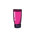 Lip gloss doodle icon, vector illustration