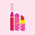 lip gloss and lipstic. Vector illustration decorative design