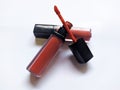 Lip Gloss, Lip Tint, Lip Stick, Lip Cream Isolated on a White Background Royalty Free Stock Photo