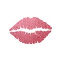 Lip icon with glitter effect