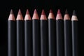 Lip Liner Pencils on Black Background Royalty Free Stock Photo