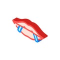 lip piercing fashion beauty isometric icon vector illustration Royalty Free Stock Photo