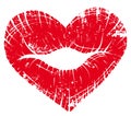 Lip print heart Royalty Free Stock Photo